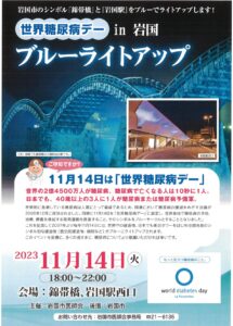 世界糖尿病デーin岩国 ブルーライトアップ @ 錦帯橋・岩国駅西口